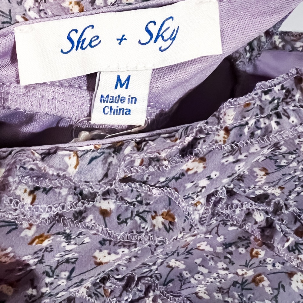 She + Sky Lavender Floral Dress - Picture 4 of 4